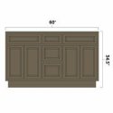 (image for) Winchester Grey 60" Double Vanity Cabinet w/ Drawers on Center - WIN-VSDB60