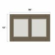(image for) Winchester Grey 36" x 12" Double Decorative Stacker Wall Cabinet w/ Plain Glass Door - WIN-W3612PG