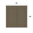 (image for) Winchester Grey 39" x 30" Double Doors Wall Cabinet - WIN-W3930