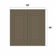 (image for) Winchester Grey 39" x 36" Double Doors Wall Cabinet - WIN-W3936