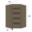 (image for) Winchester Grey 24" x 42" Diagonal Corner Wall Cabinet w/ Plain Glass Door - WIN-WDC42PG