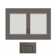 (image for) West Point Grey 24" x 12" Double Decorative Stacker Wall Cabinet w/Beveled Glass Door - WPG-W2412PG