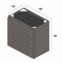 (image for) West Point Grey 18" Three Drawer Wall Cabinet - WPG-W3DR18