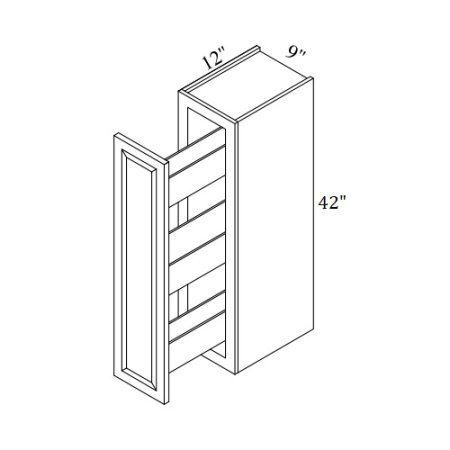 (image for) Brae 9" x 42" Spice Rack Wall Cabinet - BRA-WSR0942