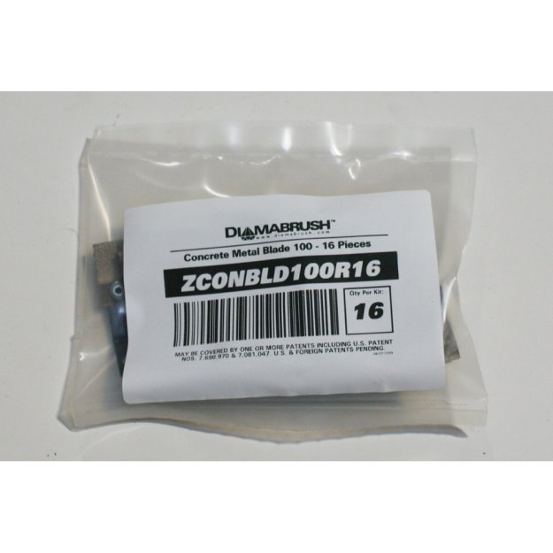 (image for) DIAMABRUSH ZCONBLD100R16 14" - 20" Concrete Prep Tool Blade Kit - 100 Grit (16 Pieces)