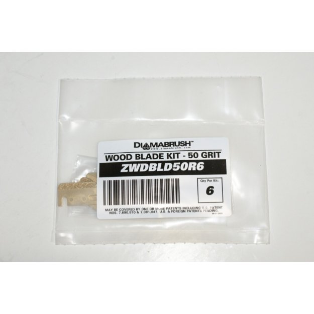 (image for) DIAMABRUSH ZWDBLD50R6 Hardwood Prep Tool Blade Kit - 50 Grit (6 Pieces)