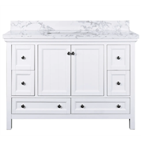 Cunningham Plantation White 48" Vanity w/ Top - FLVCUN48PW
