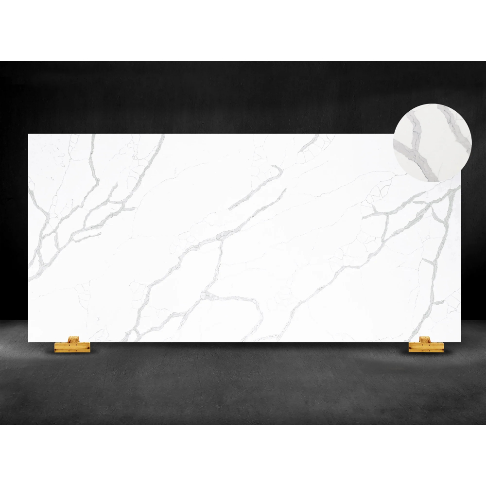 (image for) SOLSTONE Quartz Full Slab 126\" x 63\" 3cm - Calacatta Super