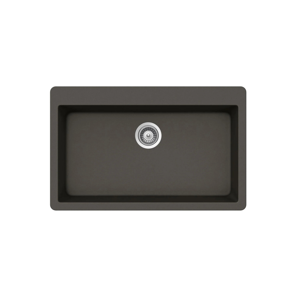(image for) PELICAN PL-100 33\" x 20 7/8\" x 9.7/16\" Granite Composite Single Bowl Sink - Gunmetal