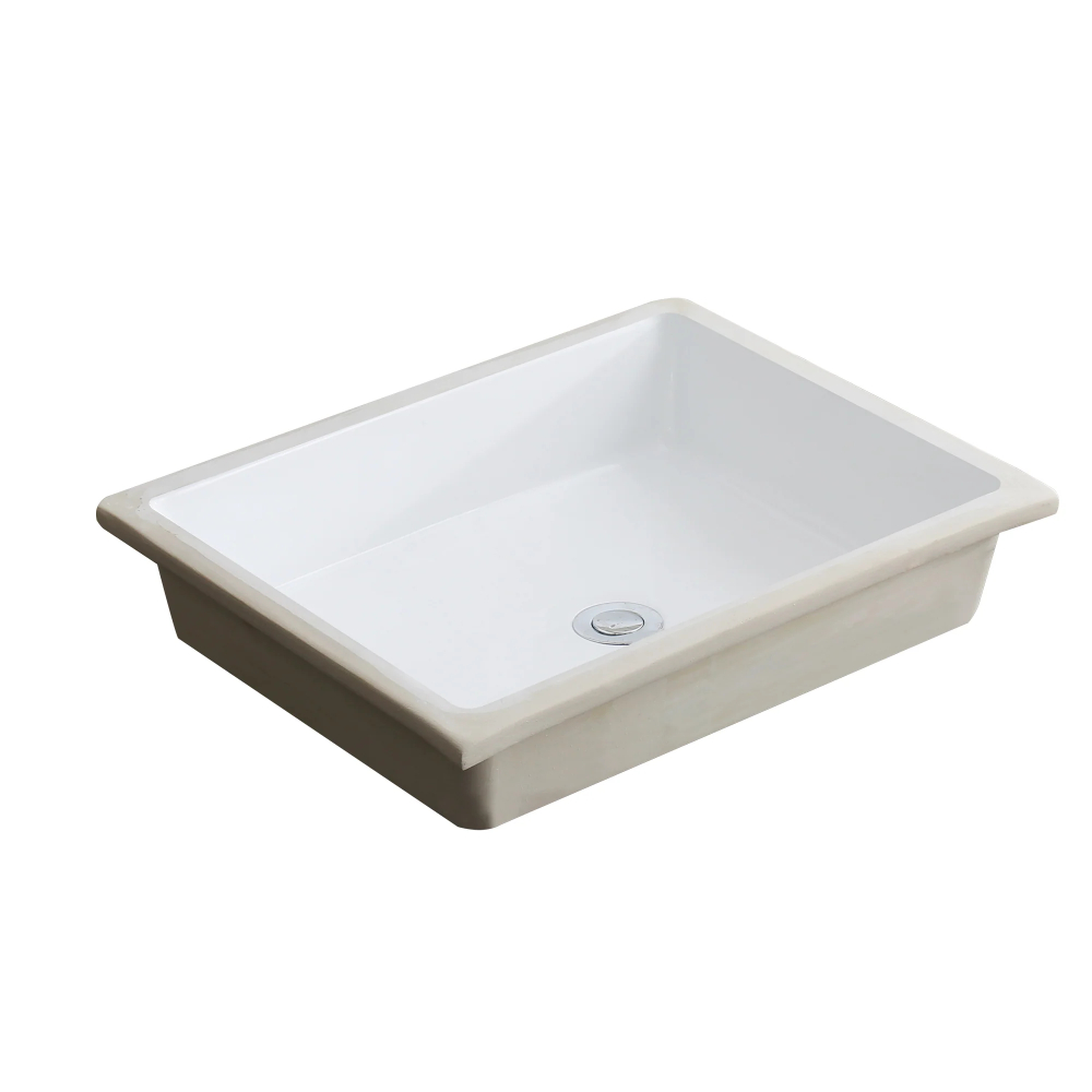 (image for) PELICAN PL-1646 Porcelain Undermount Bathroom Sink 19\" x 13\" x 4 1/2\" - White