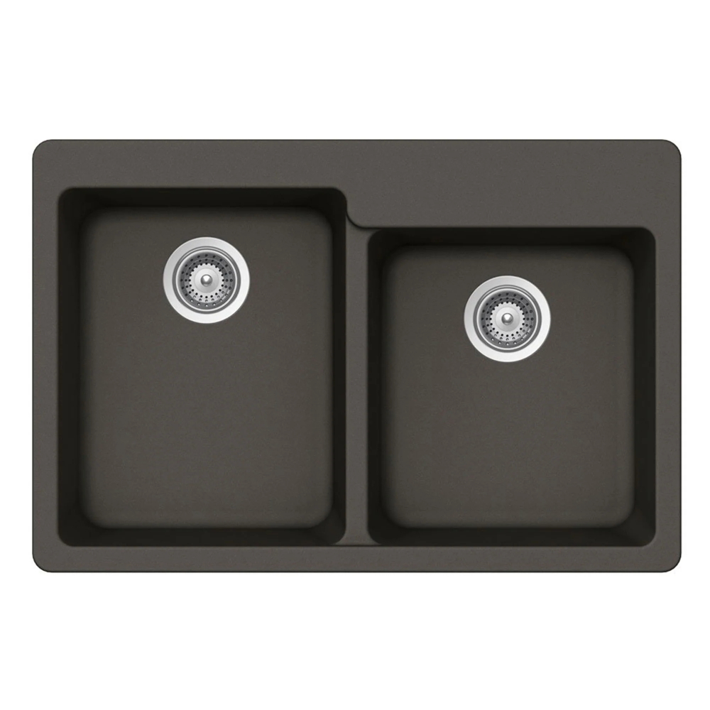 (image for) PELICAN PL-175 33\" x 22\" x 9 1/2\" Granite Composite Double Bowl Sink - Gunmetal