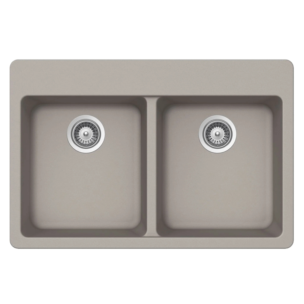 (image for) PELICAN PL-200 33\" x 22\" x 9 1/2\" Granite Composite Double Bowl Sink - Concrete