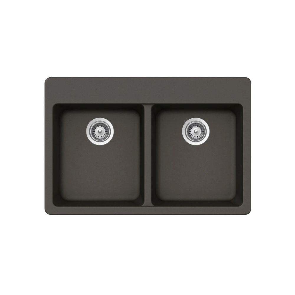 (image for) PELICAN PL-200 33\" x 22\" x 9 1/2\" Granite Composite Double Bowl Sink - Gunmetal