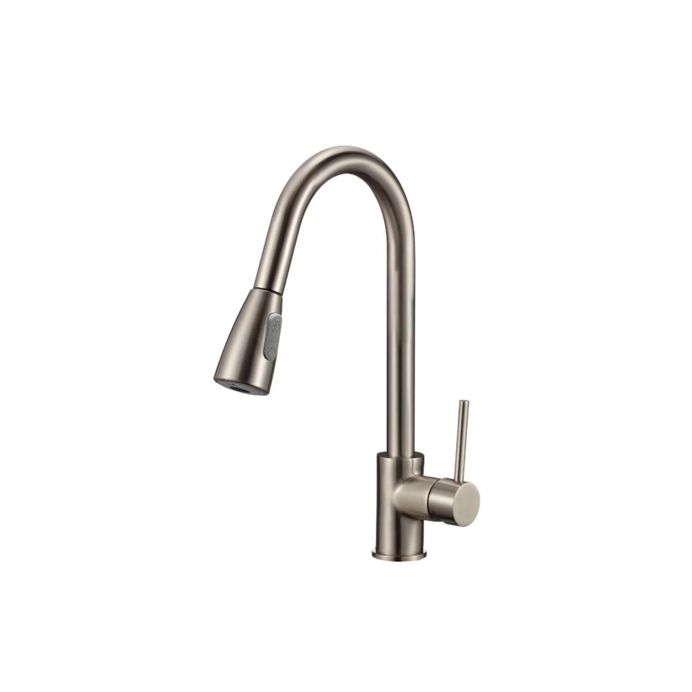 (image for) PELICAN PL-8211 Single Hole Pull Down Kitchen Faucet - Brushed Nickel