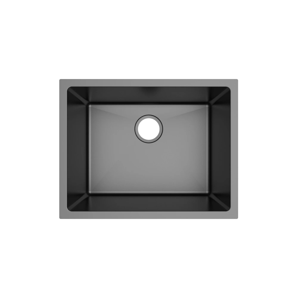(image for) PELICAN PL-GMB108 R15 16g Handmade Stainless Steel Undermount Kitchen Sink 23\" x 18\" x 10\" w/ Micro Radius Corners - Gunmetal Black