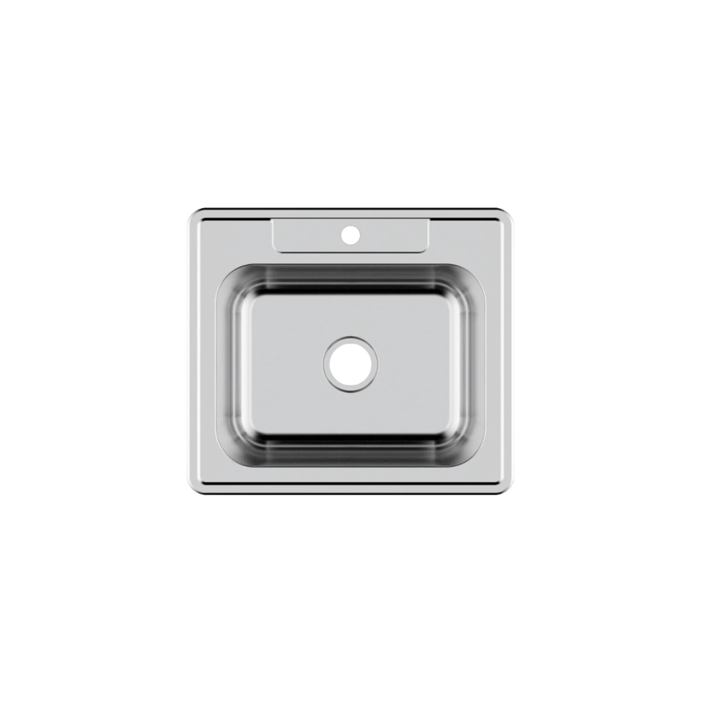 (image for) PELICAN PL-VT2522-1 18G Stainless Steel Single Bowl Top Mount Kitchen Sink 25\'\' x 22\'\' w/ 1 Hole