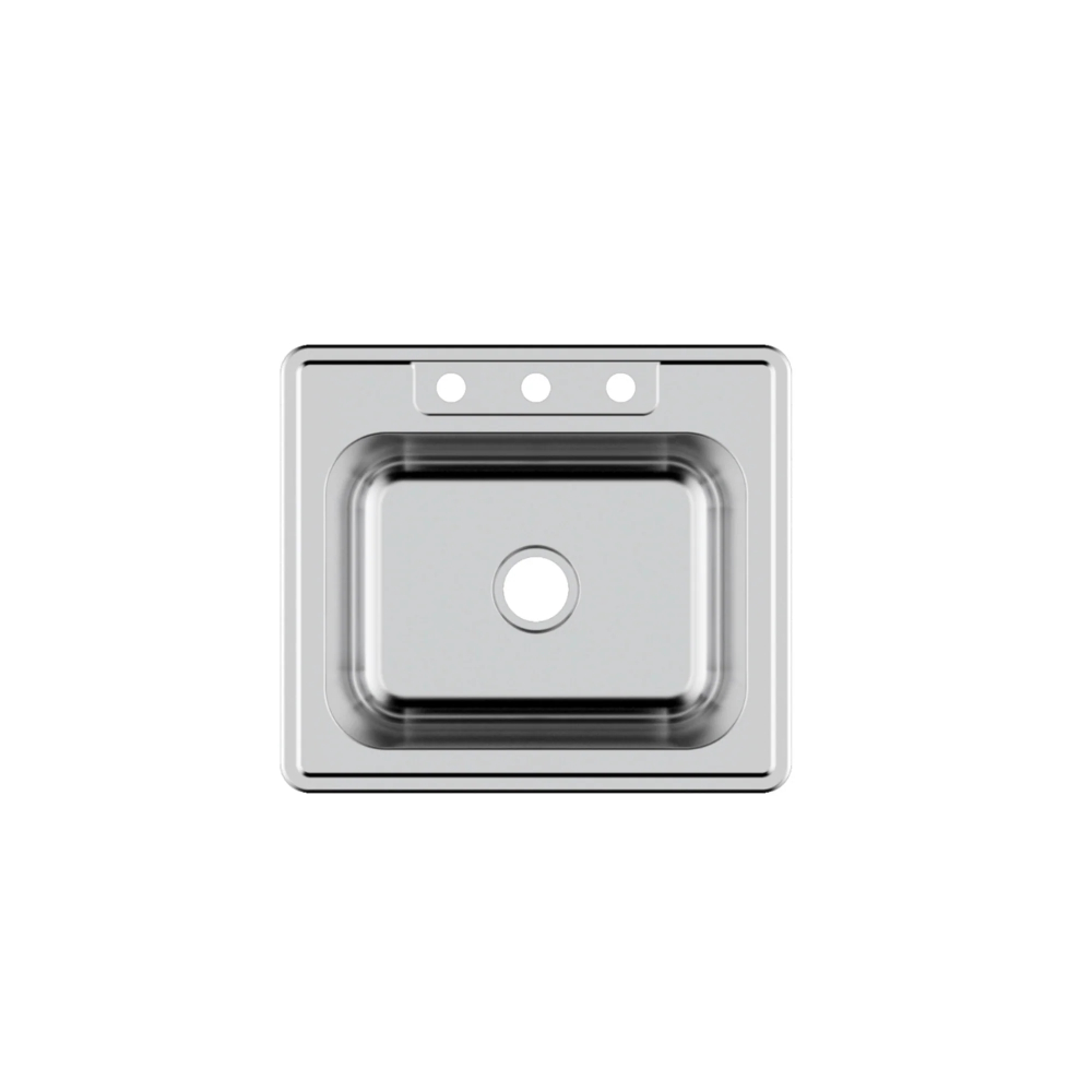 (image for) PELICAN PL-VT2522-3 18G Stainless Steel Single Bowl Topmount Kitchen Sink 25\'\' x 22\'\' w/ 3 Holes