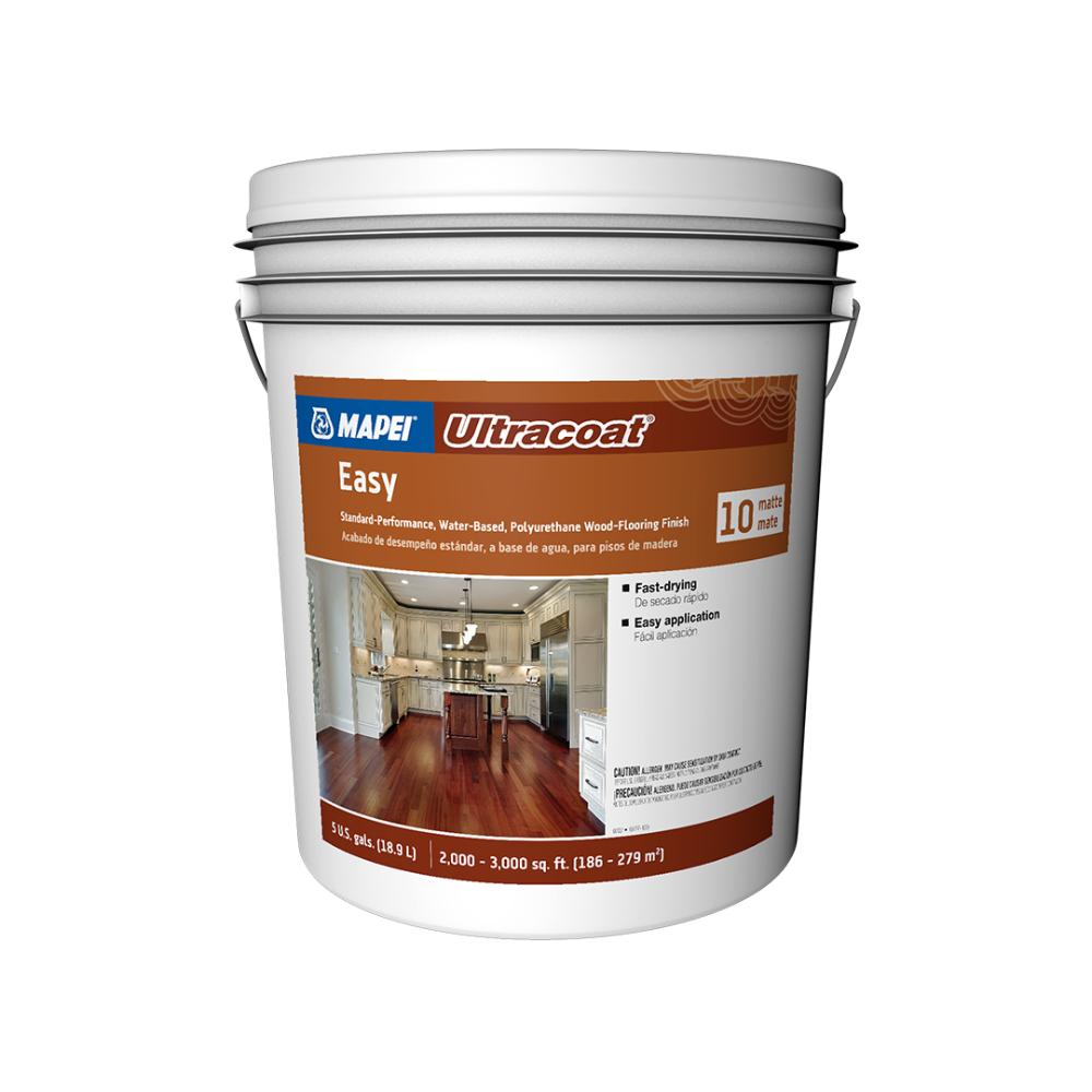 (image for) MAPEI Ultracoat Easy 10 Gloss Standard-Performance Water-Based Polyurethane Wood-Flooring Finish - 5 Gal
