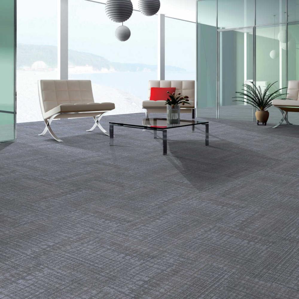Next Floor Invincible II 19.7" x 19.7" Solution-Dyed Nylon Fiber System Carpet Tiles - Alloy NF851007