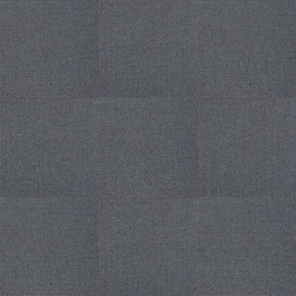 (image for) Next Floor Pinstripe 19.7\" x 19.7\" Solution-Dyed Twisted Polypropylene Carpet Tiles - Grey Flannel NF877018