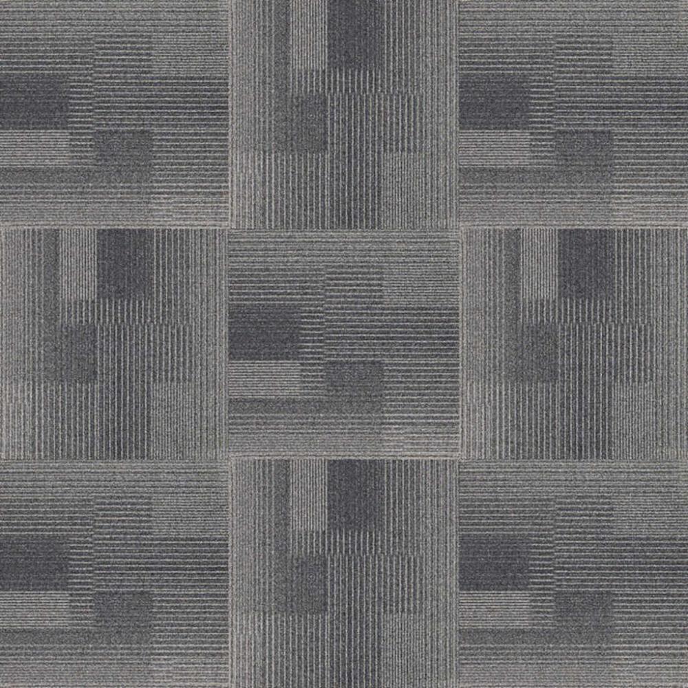 (image for) Next Floor Development 19.7\" x 19.7\" Solution-Dyed Twisted Polypropylene Carpet Tiles - Gunmetal NF811010