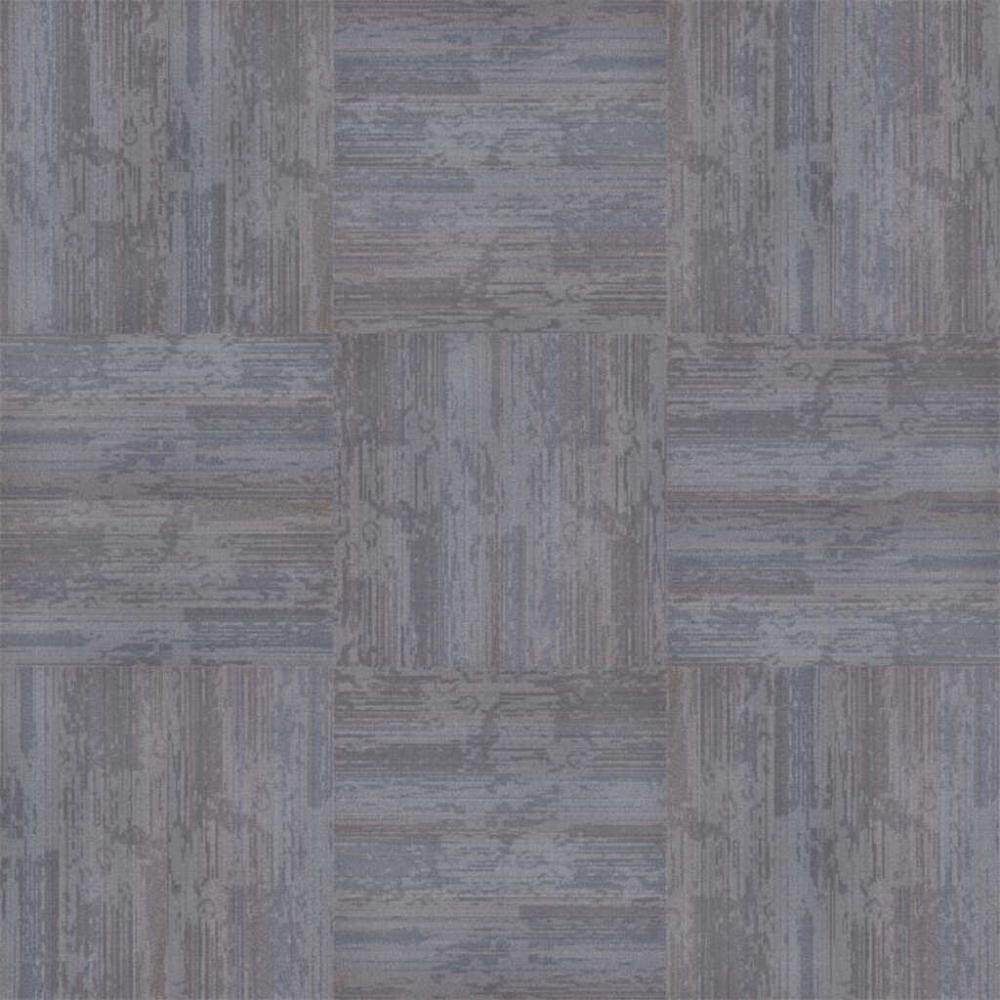 (image for) Next Floor Element 19.7\" x 39.4\" Solution-Dyed Twisted Polypropylene Carpet Tiles - Steel Blue NF764011