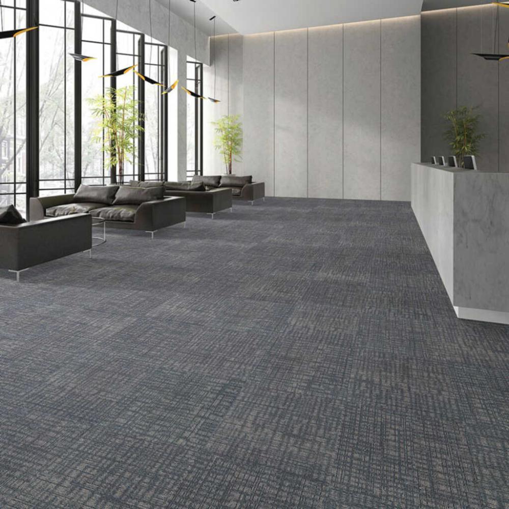 Next Floor Invincible II 19.7" x 19.7" Solution-Dyed Nylon Fiber System Carpet Tiles - Steel Blue NF851119