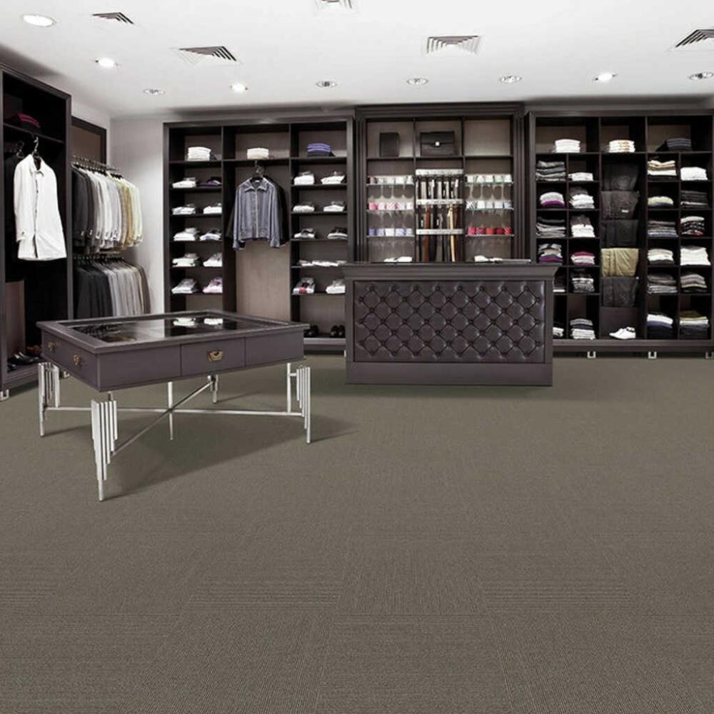 Next Floor Pinstripe 19.7" x 19.7" Solution-Dyed Twisted Polypropylene Carpet Tiles - Sequoia NF877002 Next Floor Pinstripe 19.7" x 19.7" Solution-Dyed Twisted Polypropylene Carpet Tiles - Sequoia NF877002