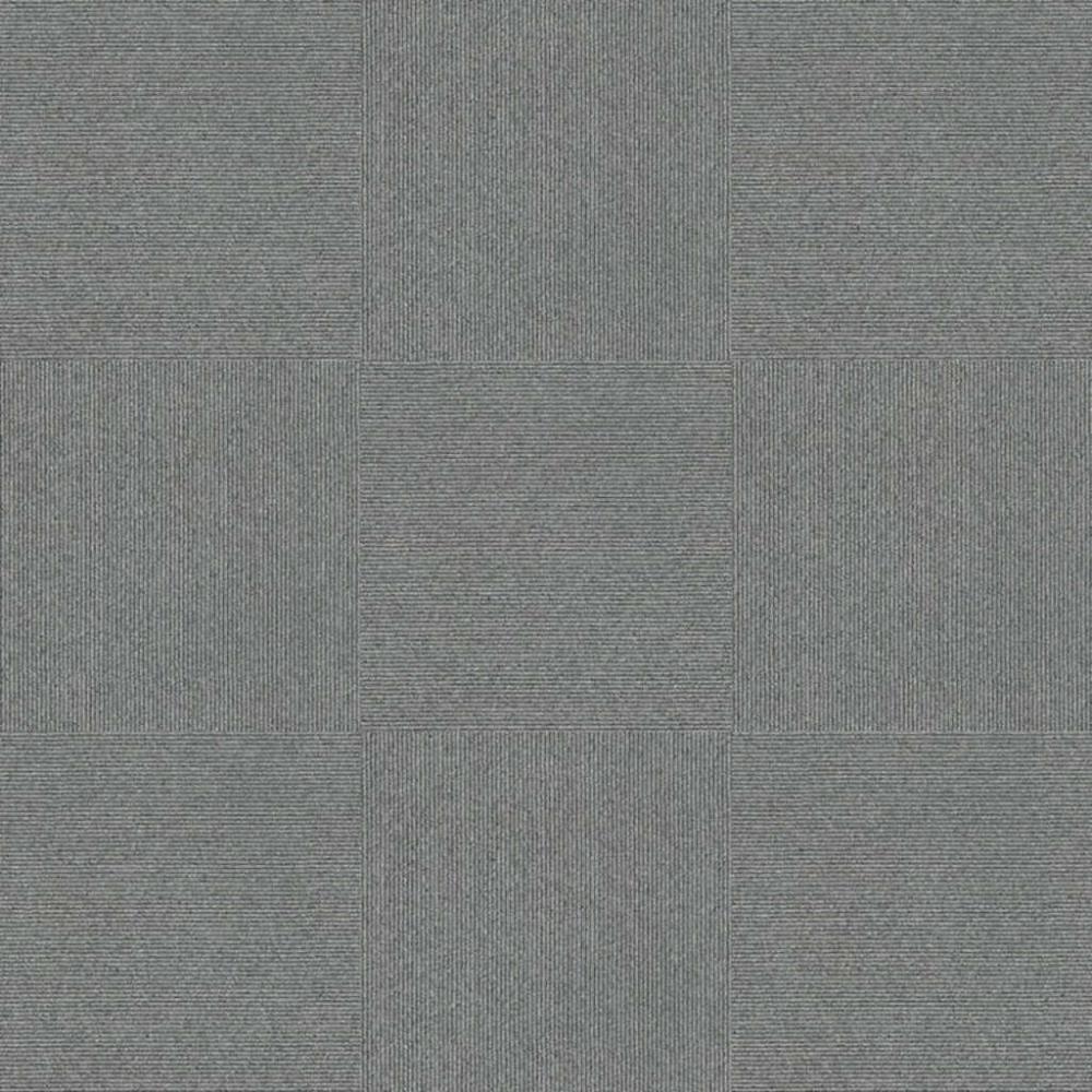 (image for) Next Floor Pinstripe 19.7\" x 19.7\" Solution-Dyed Twisted Polypropylene Carpet Tiles - Silver Coin NF877021
