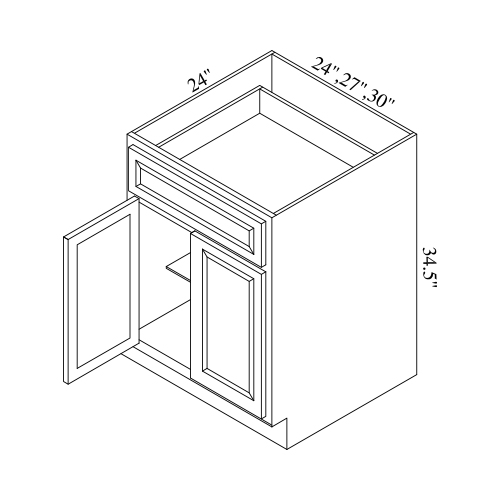 (image for) Castleton 27\" Double Doors & Single Drawer Base Cabinet - CAS-B27