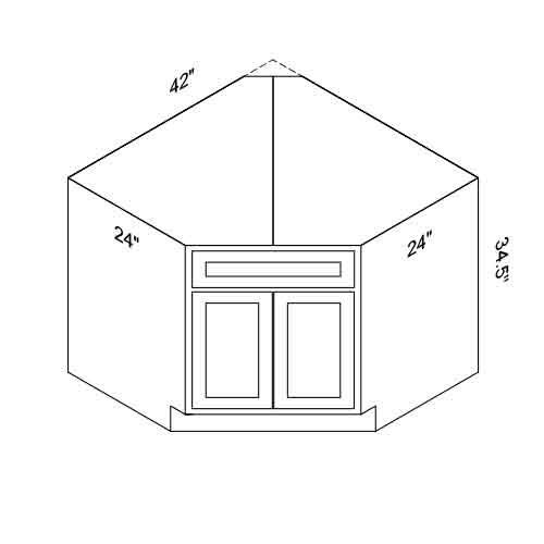 Diagonal Corner Sink Base Cabinets