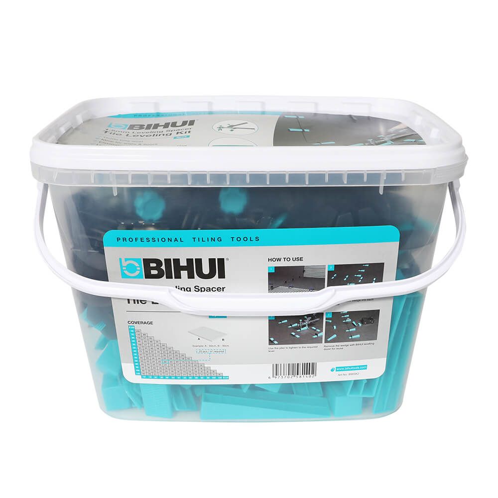 (image for) BIHUI BWSK1 1/32\" (1mm) Tile Leveling Starter Kit - 100 Spacers and Wedges