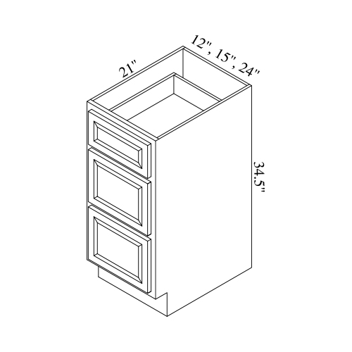 (image for) Brae 15\" x 21\" Vanity Drawers Base Cabinet - BRA-VDB15