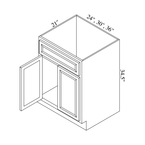 Double Doors & Single Drawer Base Cabinets