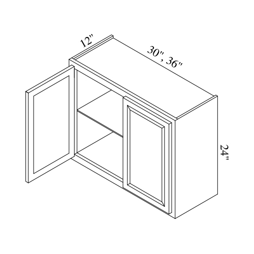 (image for) Brae 30\" x 24\" Bridge Wall Cabinet - BRA-W3024