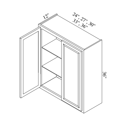 (image for) Brae 33\" x 36\" Double Doors Wall Cabinet - BRA-W3336