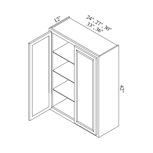 (image for) Brae 33\" x 42\" Double Doors Wall Cabinet - BRA-W3342