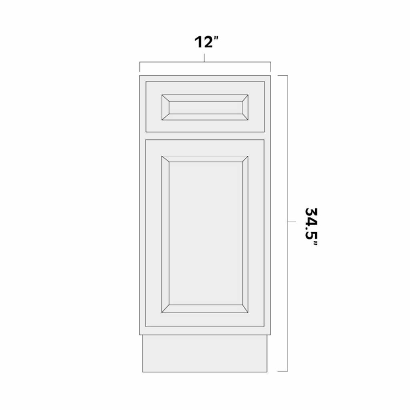 Aspen White 12" Single Door & Drawer Base Cabinet - ASP-B12