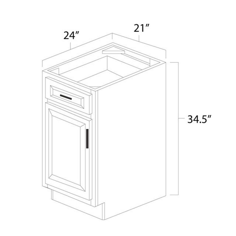Carver 21\" Single Door & Drawer Base Cabinet - CAR-B21