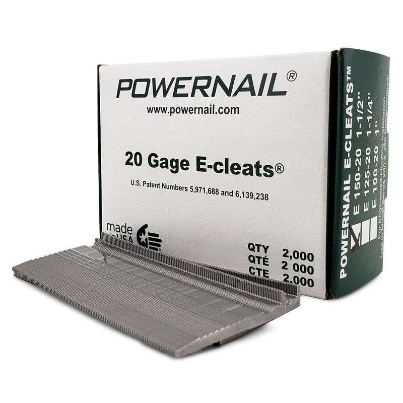 Powernail E-15020 20 Ga. 1-1/2" E-cleats - 1000 Per Box