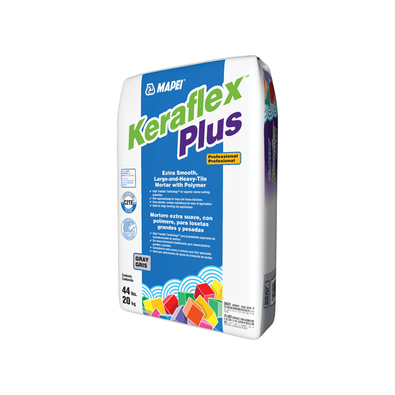 Mapei Keraflex Plus Professional Extra Smooth Large-and-Heavy-Tile Mortar w/ Polymer Gray - 44 Lb. Bag