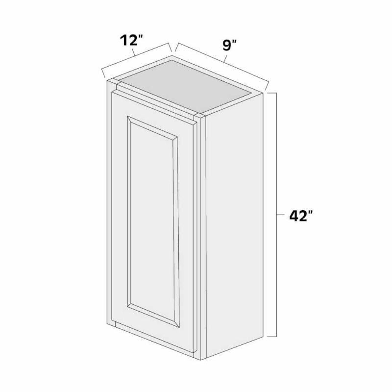 Aspen White 9" x 42" Single Door Wall Cabinet - ASP-W0942