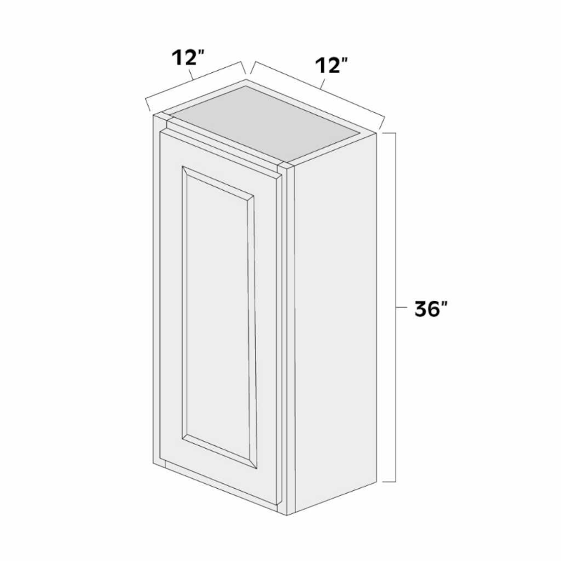 Aspen White 12" x 36" Single Door Wall Cabinet - ASP-W1236