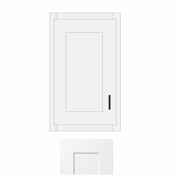 White Shaker 21" x 30" Single Door Wall Cabinet - WS-W2130