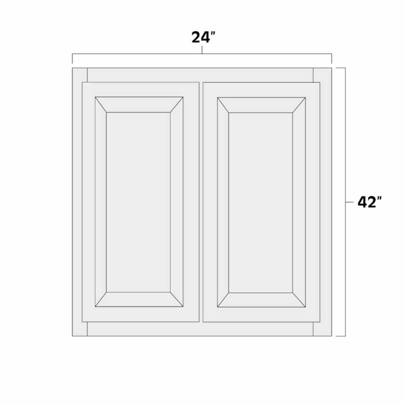 Aspen White 24" x 42" Double Doors Wall Cabinet - ASP-W2442