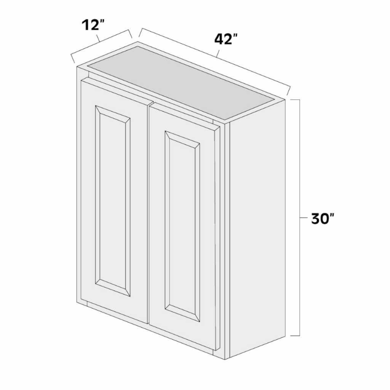 Aspen White 42" x 30" Double Doors Wall Cabinet - ASP-W4230