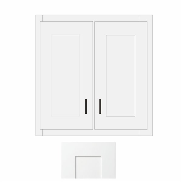 White Shaker 42" x 36" Double Doors Wall Cabinet - WS-W4236