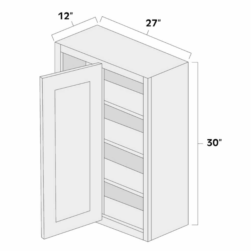 Aspen White 27" x 30" Blind Corner Wall Cabinet - ASP-WBC2730