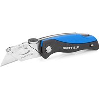 Sheffield 12119 Lock-Back Black Utility Knife w/ Blade Storage