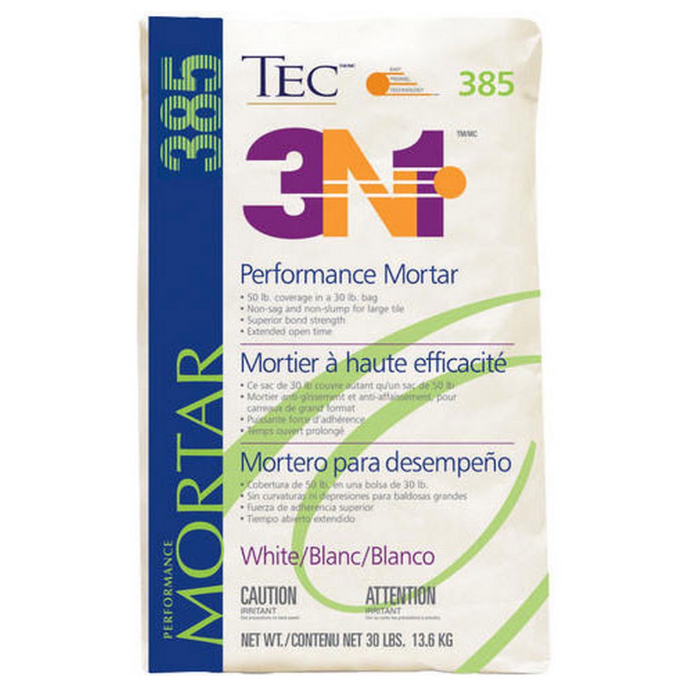 TEC 385 3N1 Lightweight Performance Mortar White - 30 Lb. Bag  [TEC7011353611] - $42.40 : Flooring Tools & Installation Supplies |  jnsflooringandsupplies.com, The Only Thing Better Than Our Selection Is Our  Service